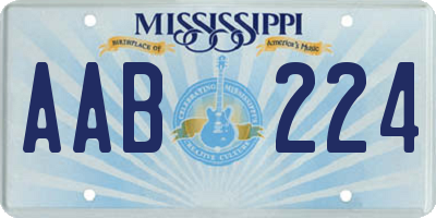 MS license plate AAB224