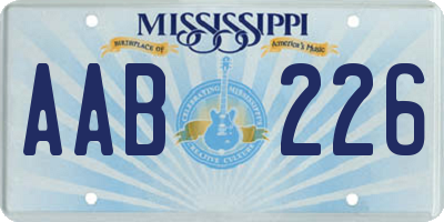 MS license plate AAB226