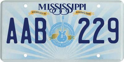 MS license plate AAB229