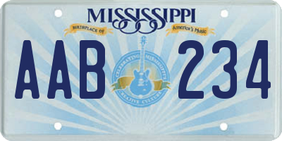 MS license plate AAB234
