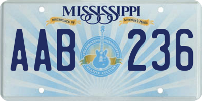 MS license plate AAB236