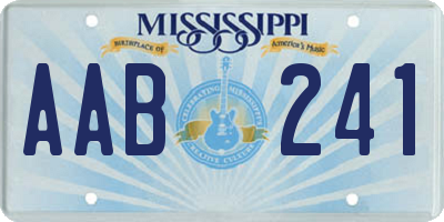 MS license plate AAB241