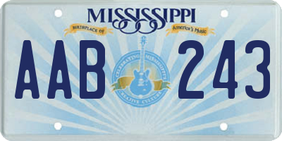 MS license plate AAB243