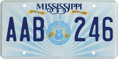 MS license plate AAB246