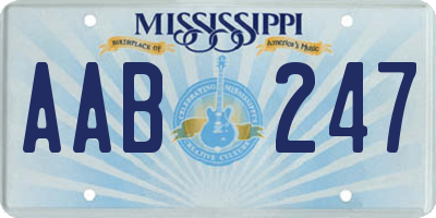 MS license plate AAB247