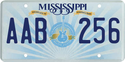 MS license plate AAB256