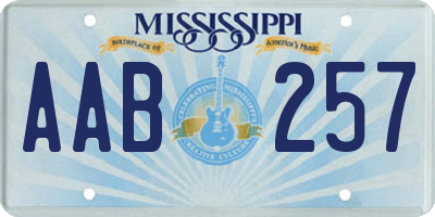 MS license plate AAB257