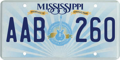 MS license plate AAB260