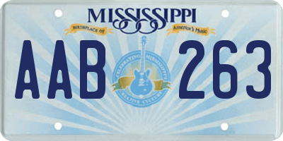 MS license plate AAB263