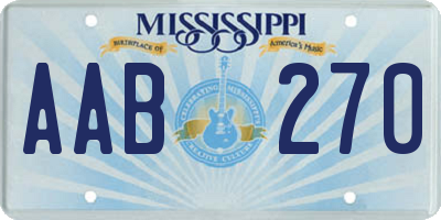 MS license plate AAB270