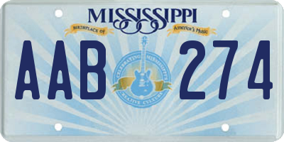 MS license plate AAB274