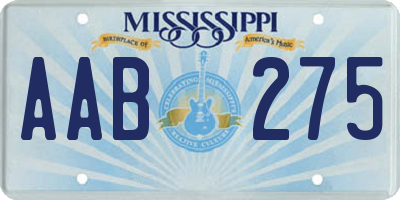 MS license plate AAB275