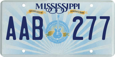 MS license plate AAB277
