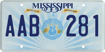 MS license plate AAB281