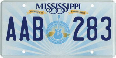 MS license plate AAB283