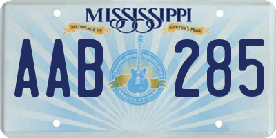 MS license plate AAB285