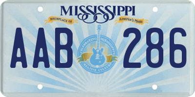 MS license plate AAB286