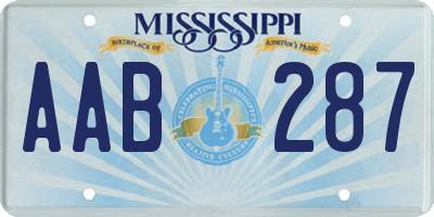 MS license plate AAB287