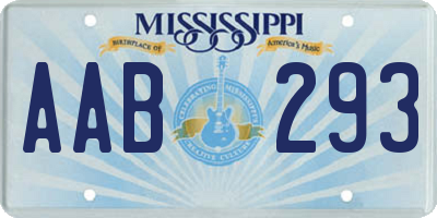 MS license plate AAB293