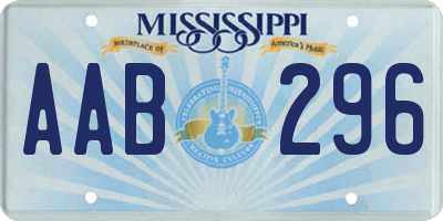 MS license plate AAB296