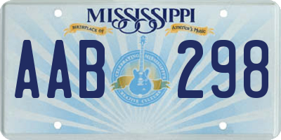 MS license plate AAB298