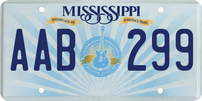 MS license plate AAB299