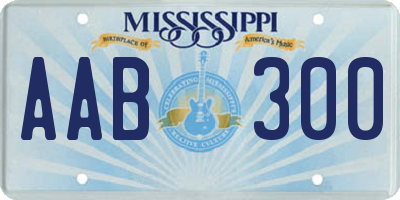 MS license plate AAB300