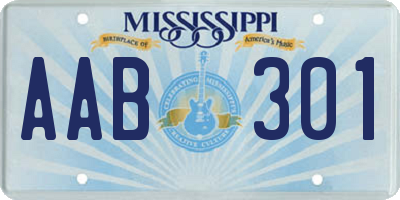 MS license plate AAB301