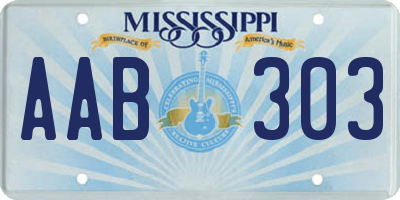 MS license plate AAB303