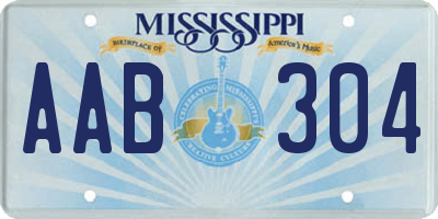 MS license plate AAB304