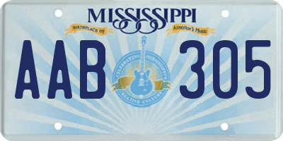 MS license plate AAB305