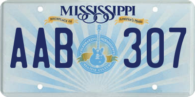 MS license plate AAB307