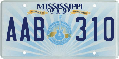 MS license plate AAB310