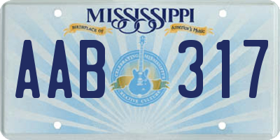 MS license plate AAB317