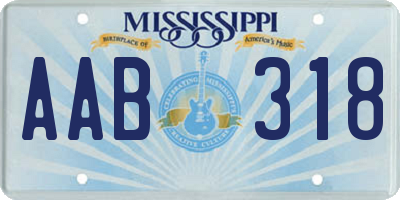 MS license plate AAB318