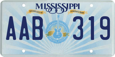 MS license plate AAB319