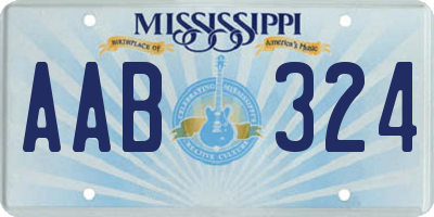 MS license plate AAB324