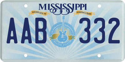 MS license plate AAB332