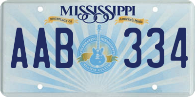 MS license plate AAB334