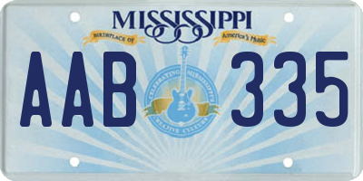 MS license plate AAB335