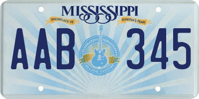 MS license plate AAB345