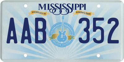 MS license plate AAB352