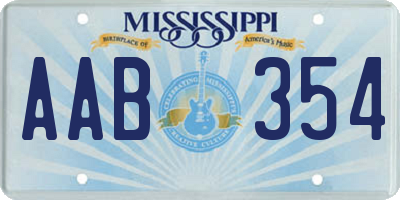 MS license plate AAB354