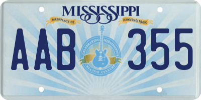 MS license plate AAB355