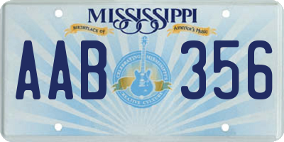 MS license plate AAB356