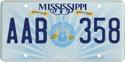 MS license plate AAB358