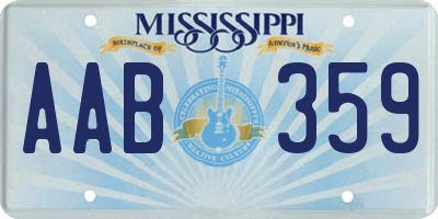 MS license plate AAB359