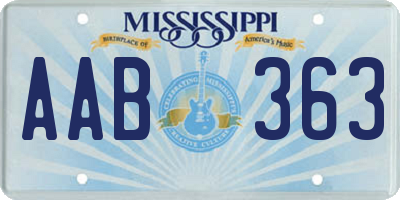 MS license plate AAB363