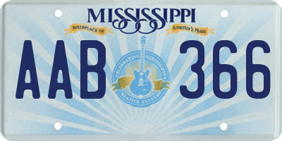 MS license plate AAB366