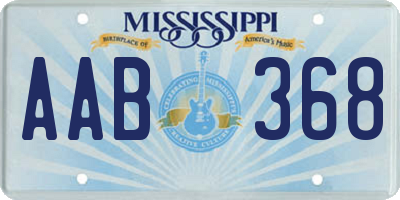 MS license plate AAB368